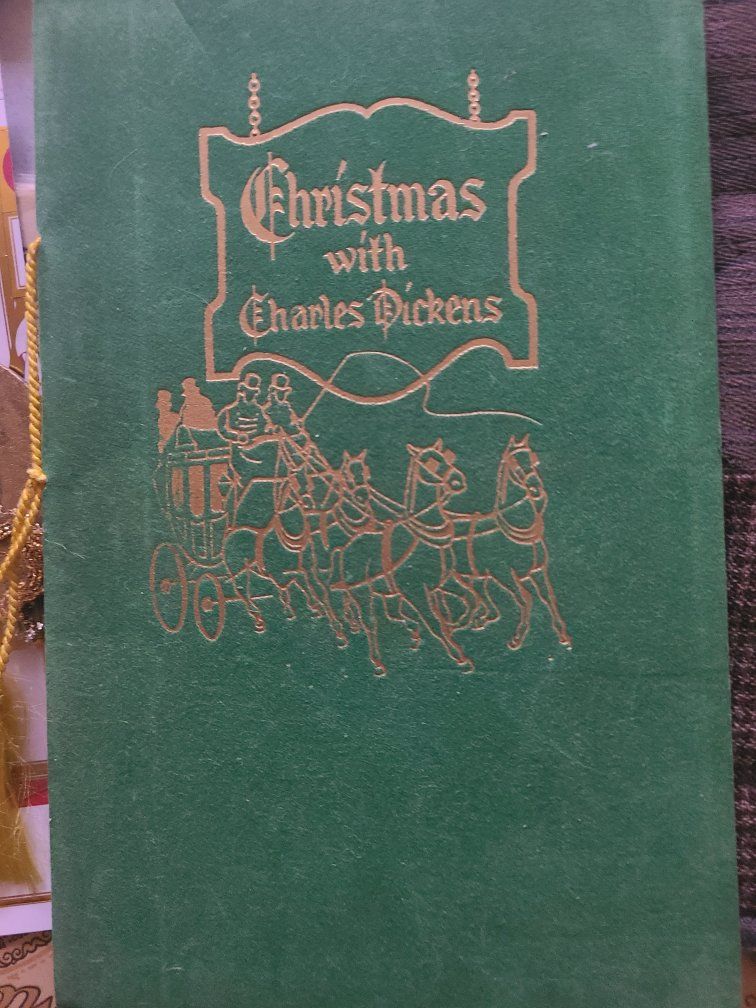 Christmas with Charles Dickens Vintage Green Hardcover Book