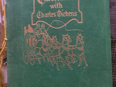 Christmas with Charles Dickens Vintage Green Hardcover Book