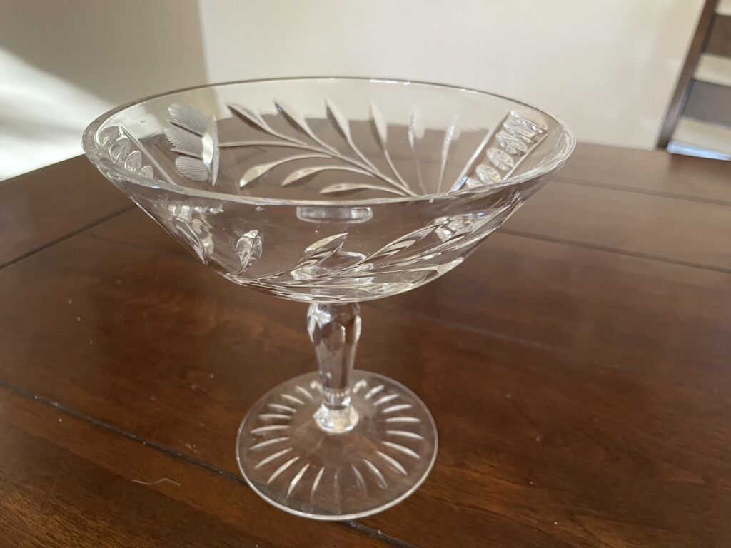 Vintage Pedestal Bowl Cut Glass Or Crystal