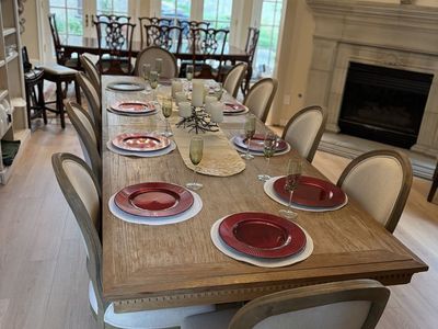 Restoration Hardware Table With 10 Matching Chairs