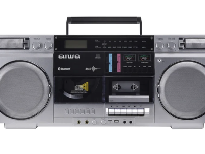NEW Wireless AIWA AI7012 Retro Boombox CD Player w/Cassette Recording, Bluetooth 5.0 FM