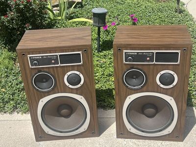 Fisher Studio Standard MS-440 Vintage Wood Cabinet Passive Home Stereo Speakers (Pair)