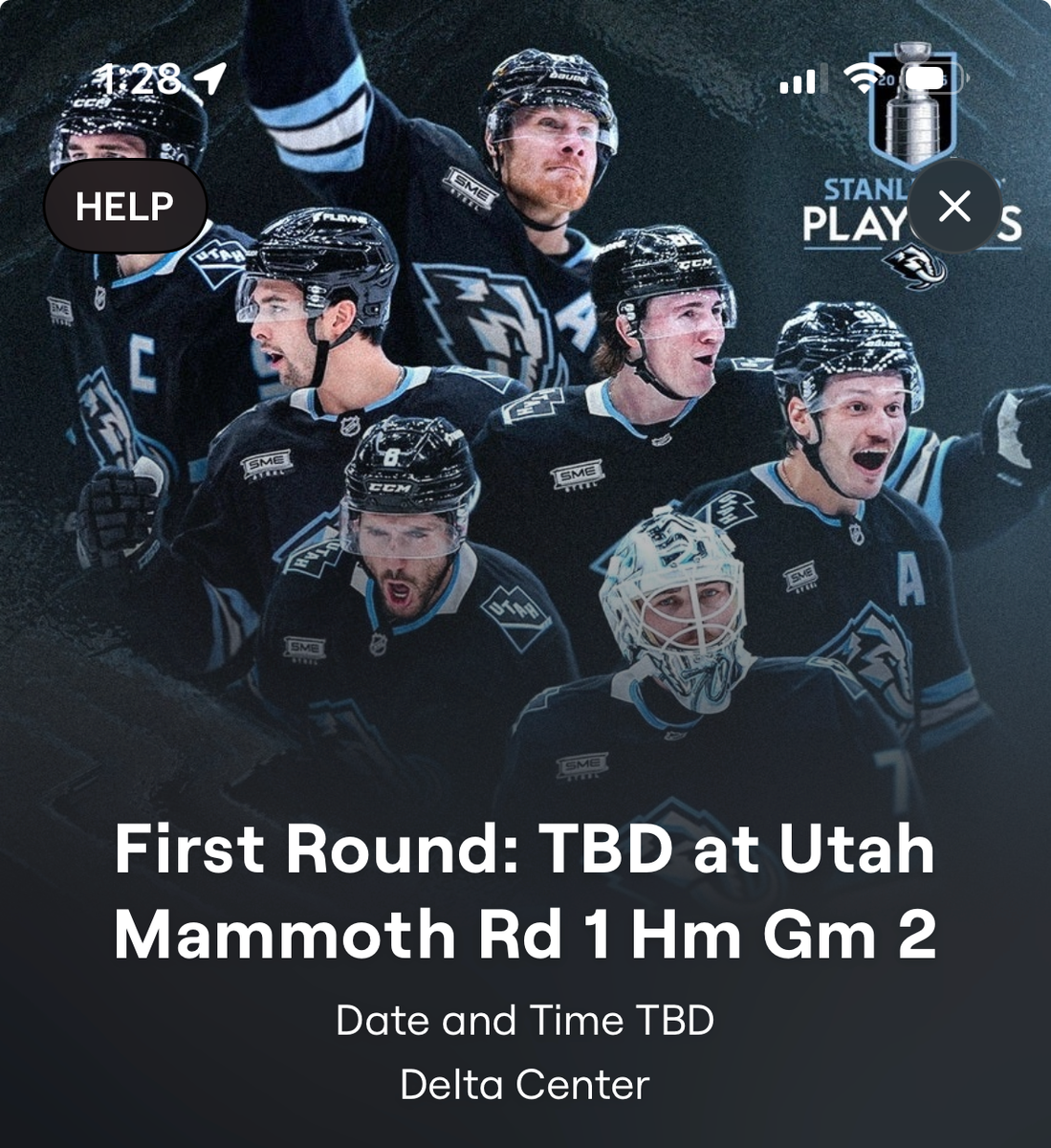 Utah Mammoth Playoff Tickets (2) - Lower Bowl - Round 1, Game 2