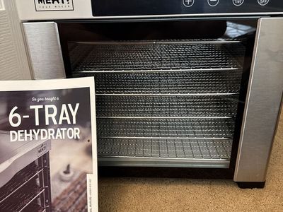 MEAT! Your Maker 6-Tray Food Dehydrator with Temperature and Time Control, Jerky Gun and vacuum sealer