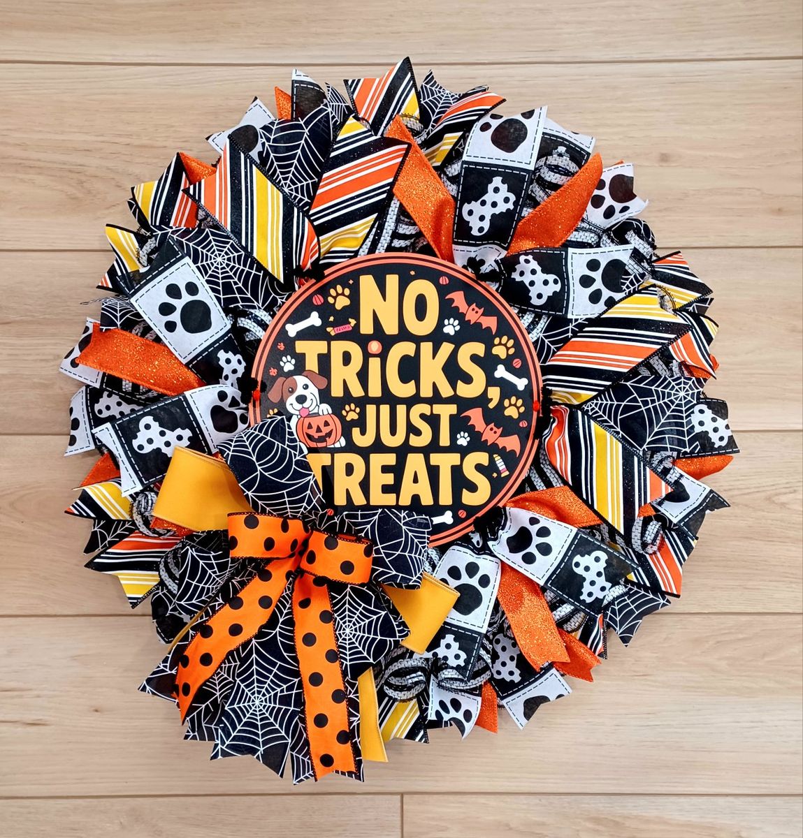 Halloween Dog Wreath – “No Tricks, Just Treats”