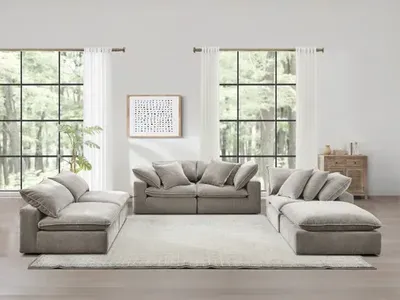 FREE DELIVERY – Aiden & Ivy 6-Piece Fabric Modular Sectional – Taupe