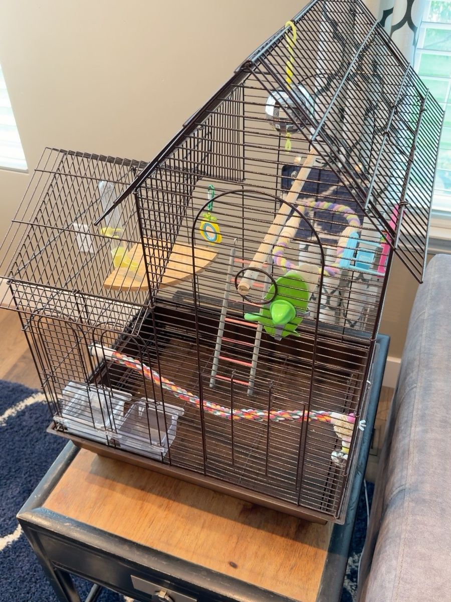 Bird Cage 20x16x30 + Accessories & Carrier.