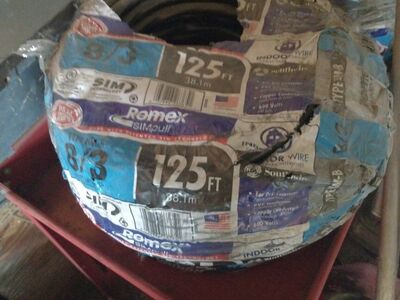 220 8/3 wire 125 ft romax Indoor