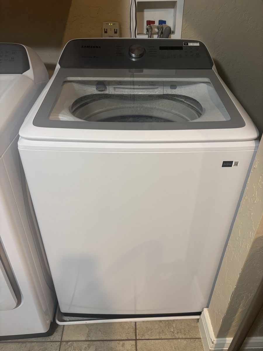 Samsung Top Load Washer and Matching Dryer Set - White