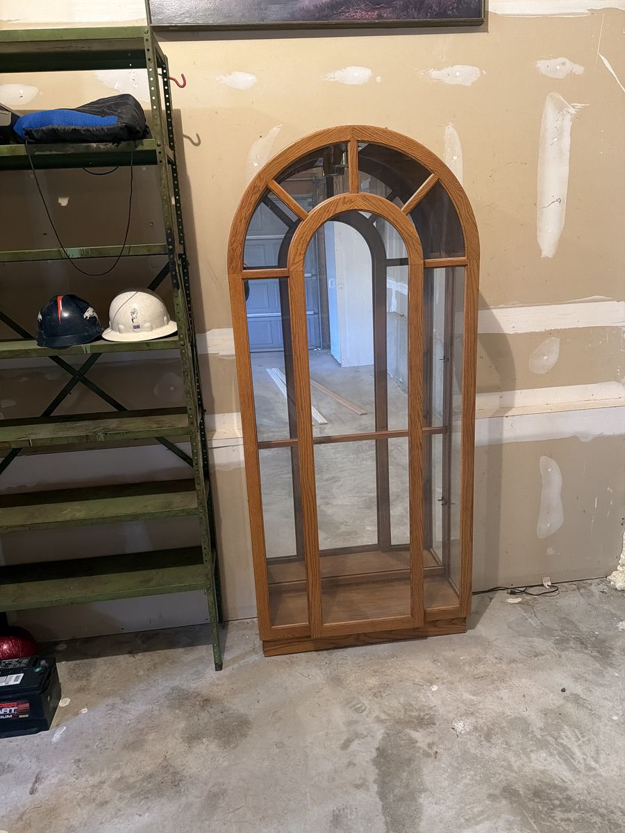 Oak curio cabinet