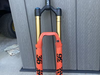 Fox Factory 36 Grip2 Mountain Bike Suspension Fork, 180mm, 27.5 - Orange/Kashima, Boost Spacing