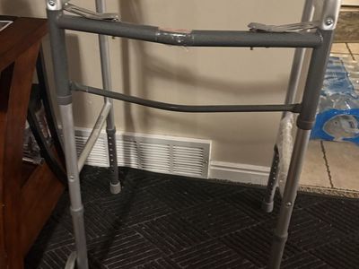 Foldable Medical Walker with Front Wheels and Adjustable Height