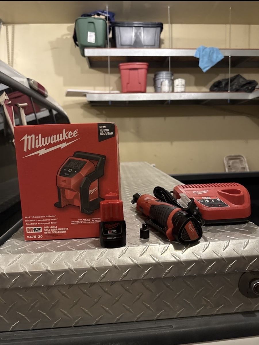Milwaukee M12 Inflator And 3/8 Ratchet