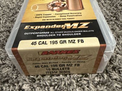 Barnes Expander MZ .45 Cal 195gr Muzzleloader Bullets, 15 Count (Item #30506)