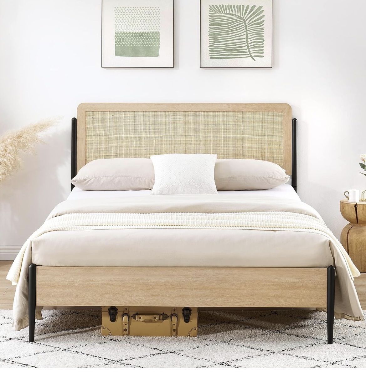 Queen Bed Frame and Mattress