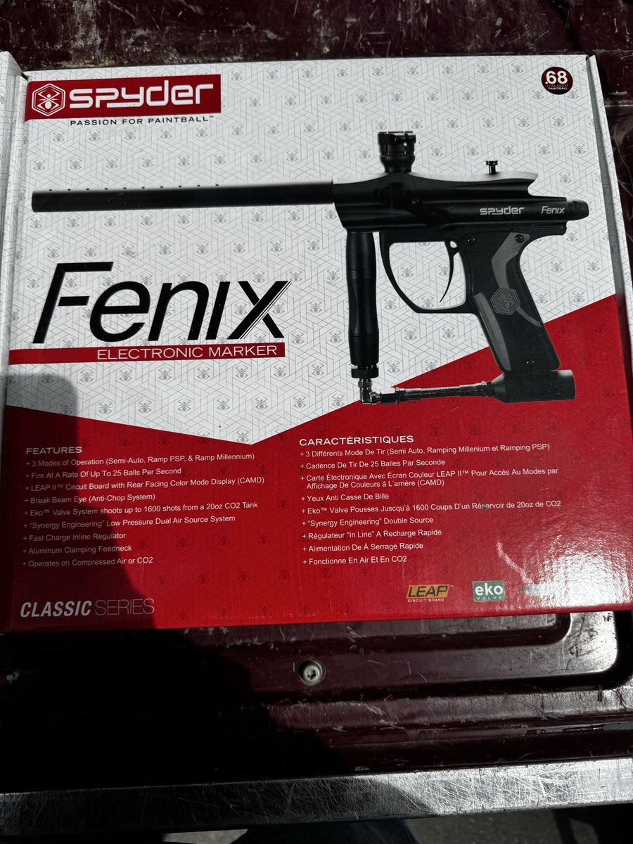 Spyder Fenix Electronic Marker Paintball Gun - Blue/Black, paintball setup