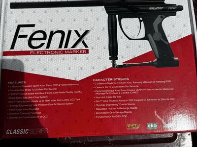 Spyder Fenix Electronic Marker Paintball Gun - Blue/Black, paintball setup
