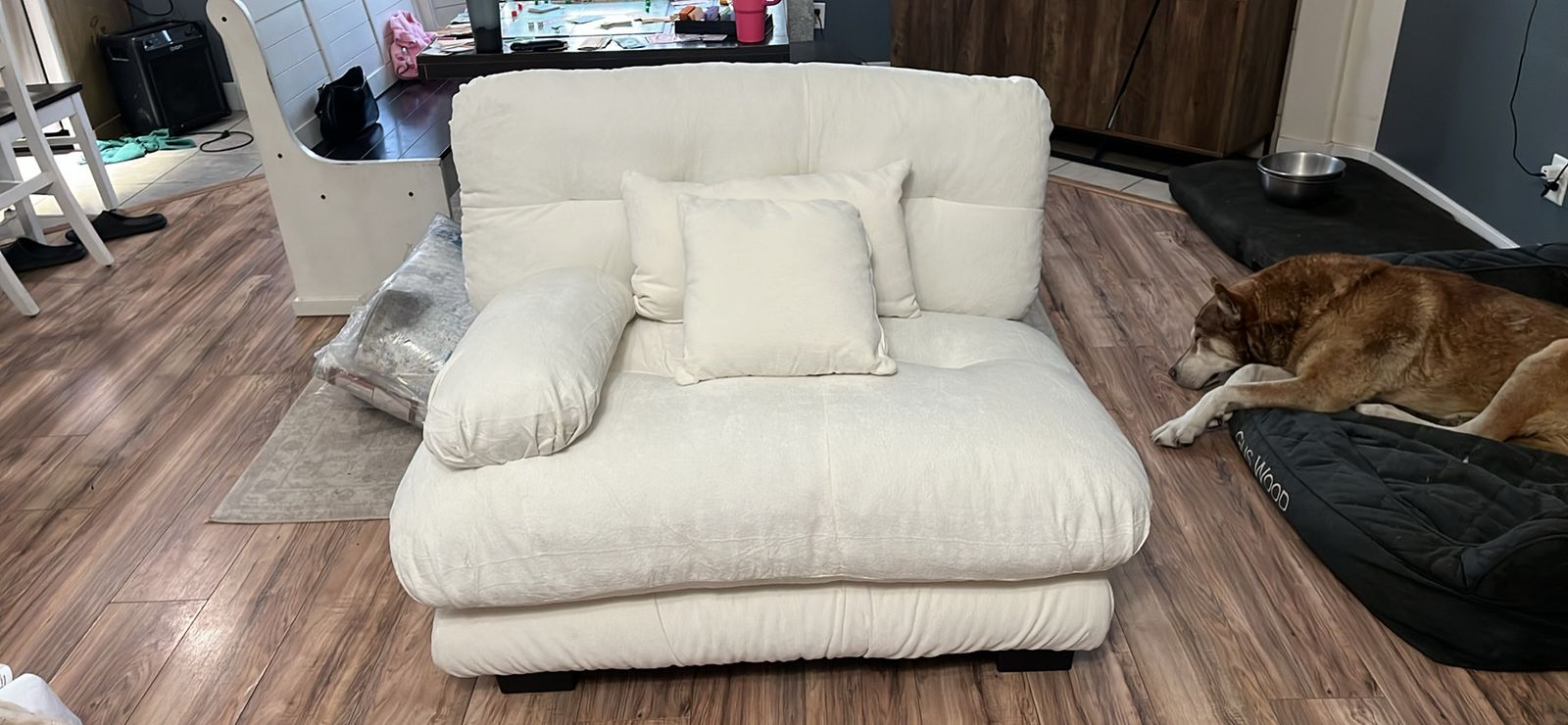 Wrought Studio Pariss Modular Cloud Sectional Unit – Cream Chenille