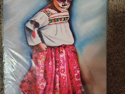 Barbara Rivera Art Print - Day of the Dead Girl Sugar Skull - Signed 2017 - Traditional Mexican Dress