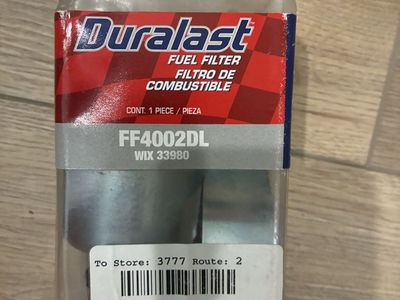 Duralast FF4002DL Fuel Filter (WIX 33980) - New, 1 Piece