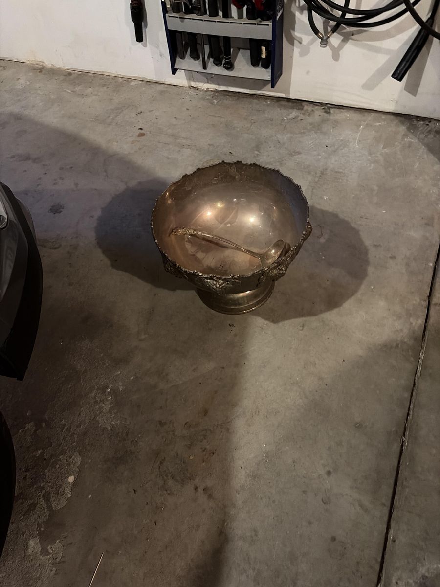 Silver Punch Bowl with Ladle