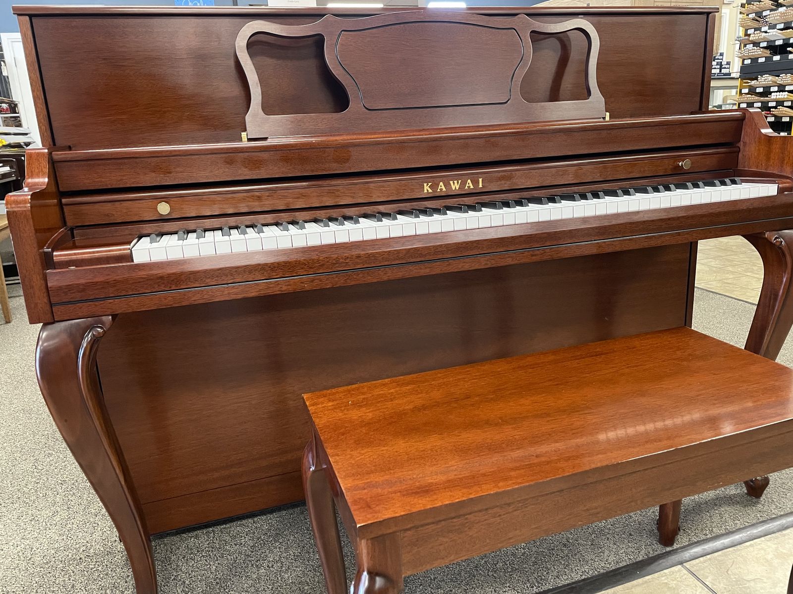 Kawai 508 Decorator Console Piano - Satin Mahogany