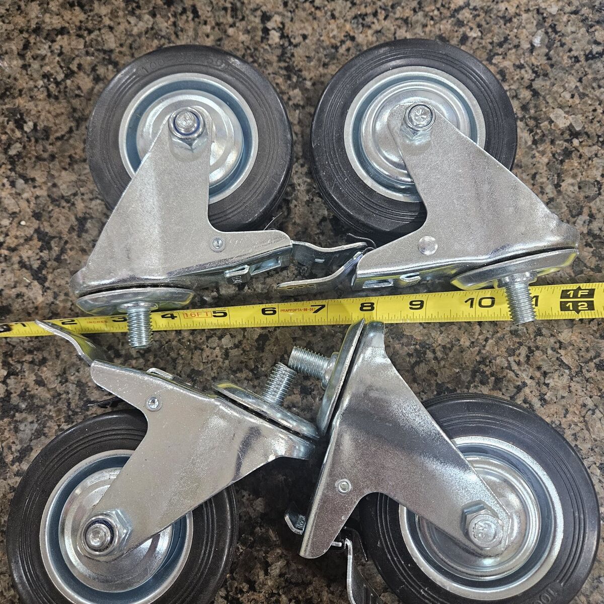 4 inch rubber tire casters 4 swivel 4 brake
