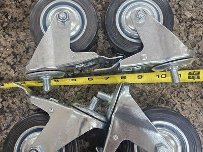 4 inch rubber tire casters 4 swivel 4 brake