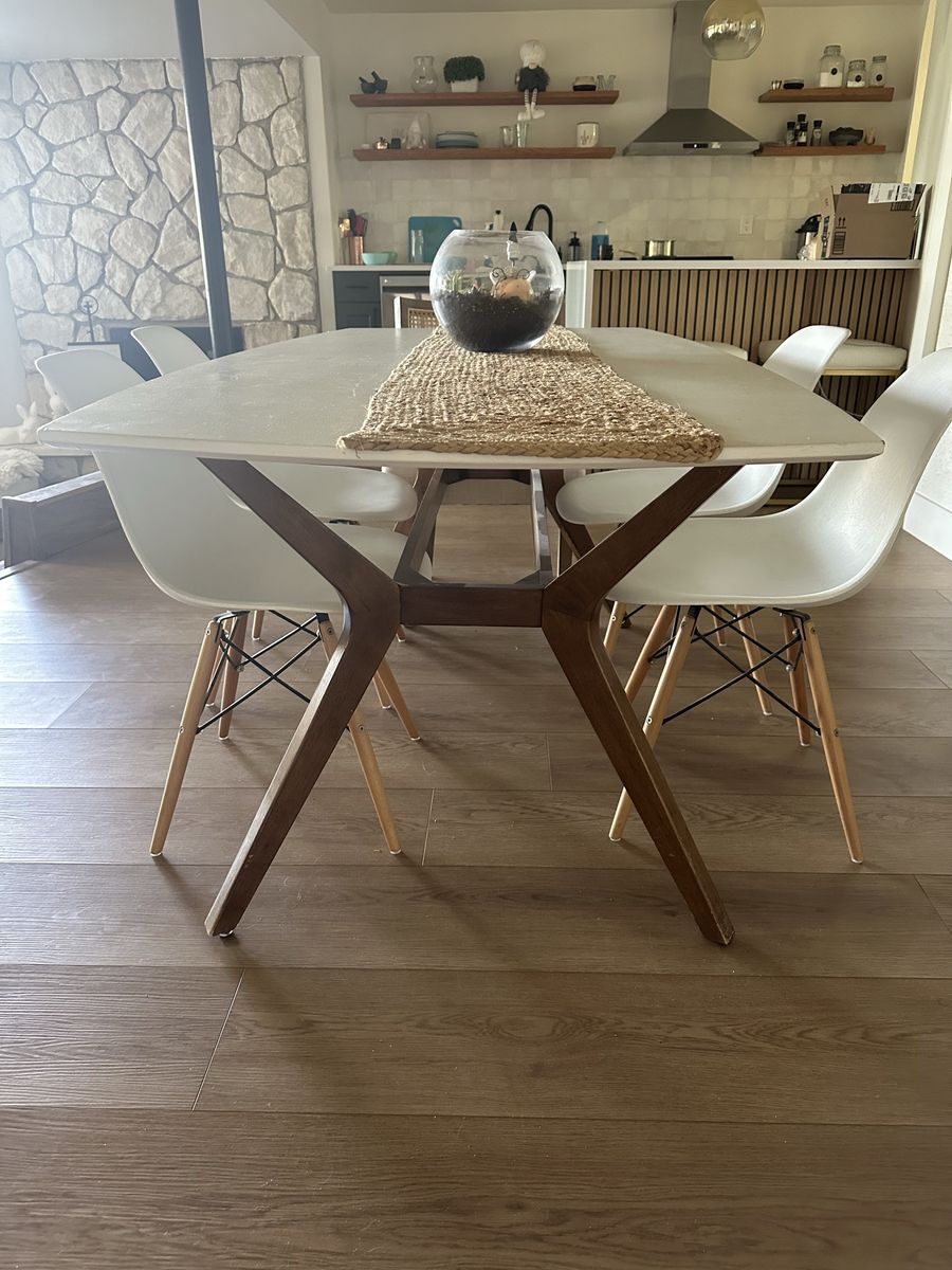 West elm mid century dining table