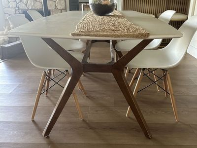 West elm mid century dining table