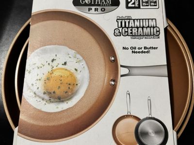 New Gotham Steel Pro Hard Anodized Nonstick 2 Pack Fry Pan Set - - 10'' & 11.5''