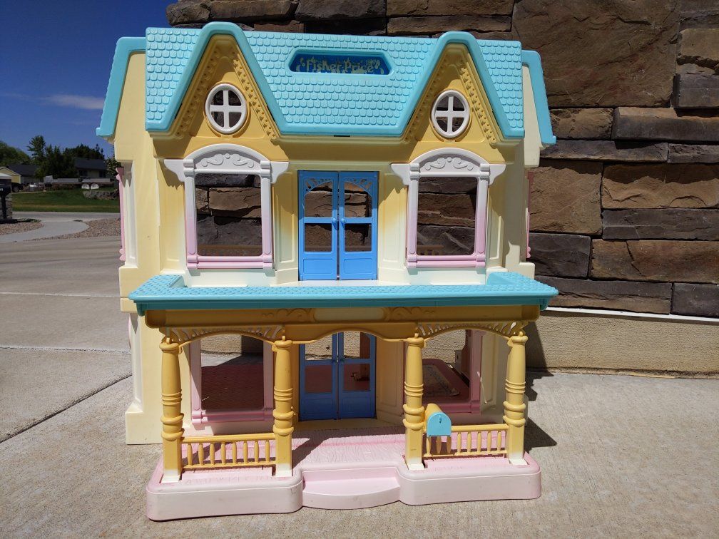 Vintage 1997 Fisher-Price Loving Family Grand Mansion Dollhouse-Foldable