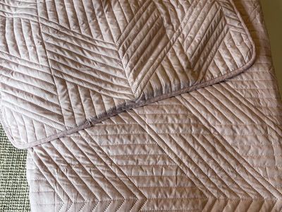 Blush Pink Bedspread and Sham - Twin Size