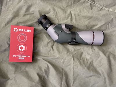 Vortex Razor HD 16-48x65. Spotting Scope with Ollin Snapshot adapter.