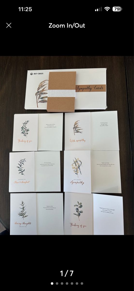 BGT-Cards Sympathy Cards Assorted Botanical Designs Box Set