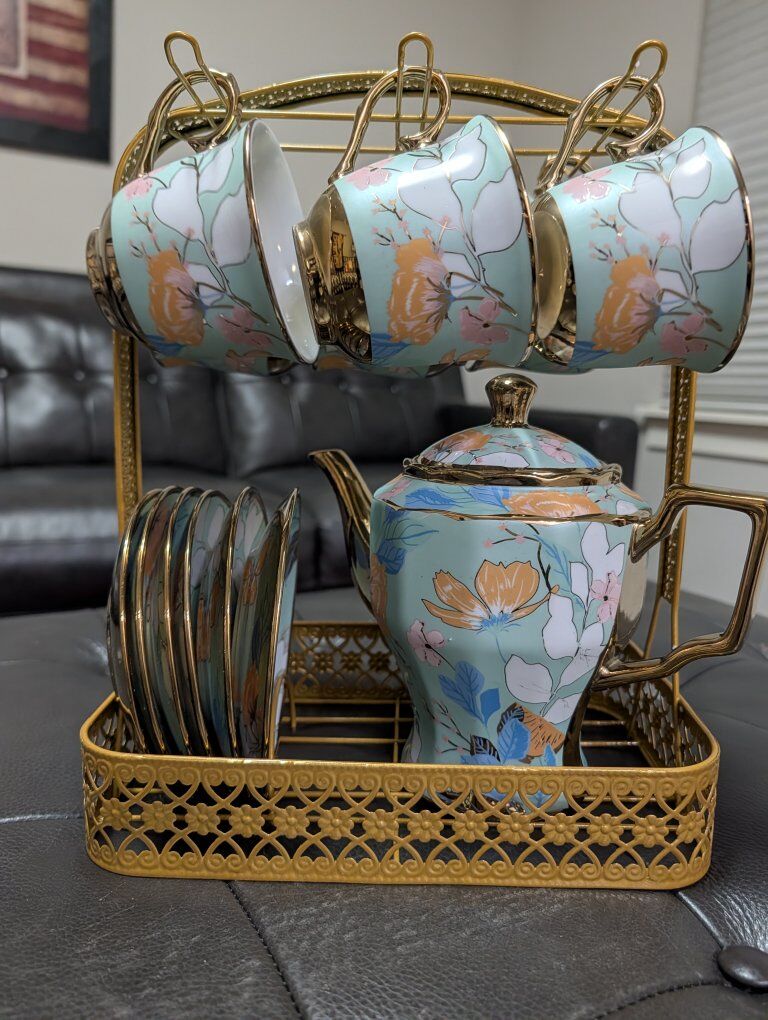 Porcelain Tea Set with Stand