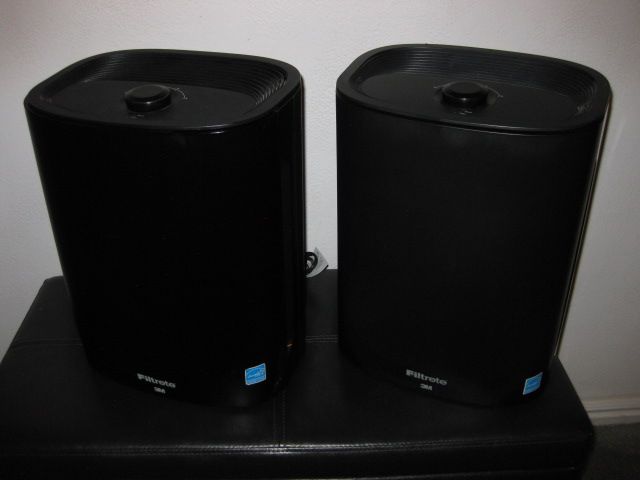 Pair of Filtrete 3M Black Room Air Purifiers with Rotary Speed Control