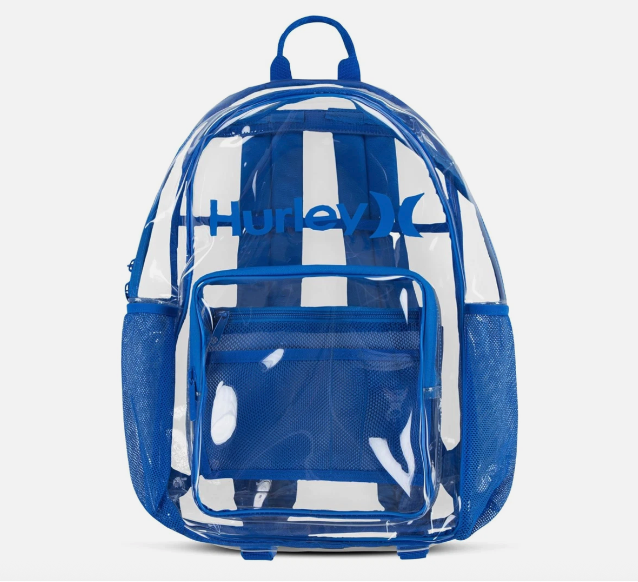 Hurley Clear Backpack Blue/Santiago Transparent School Bag Stadium Approved NWT
