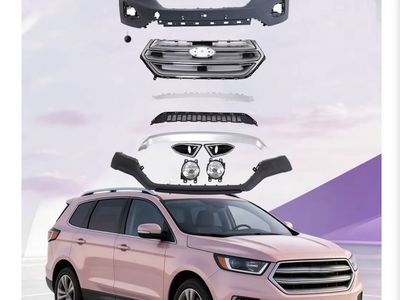 Front Bumper Cover Compatible with 2015-2018 F-o-rd Edge, (With Fog Lights)