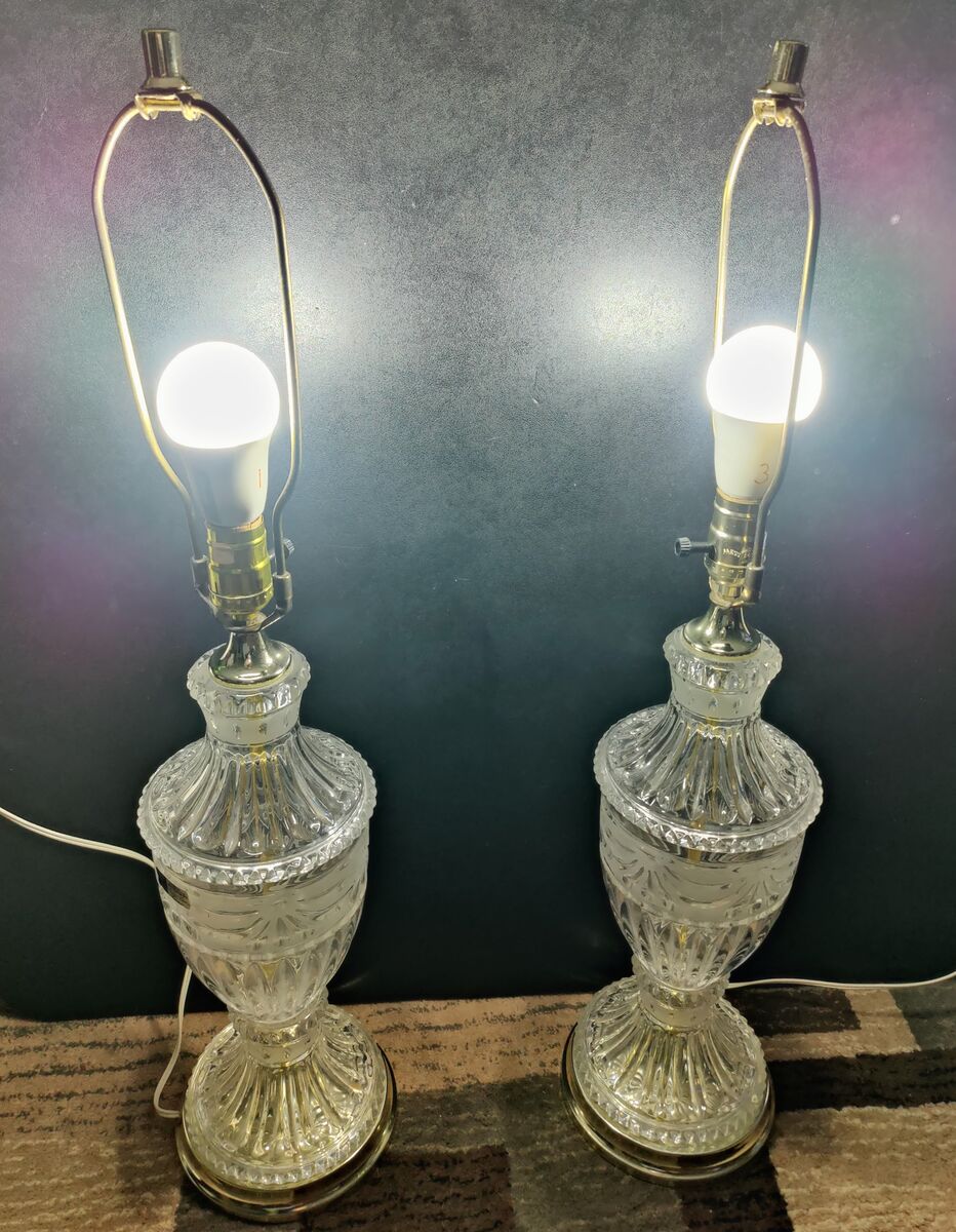 Pair of Vintage Crystal Lamps