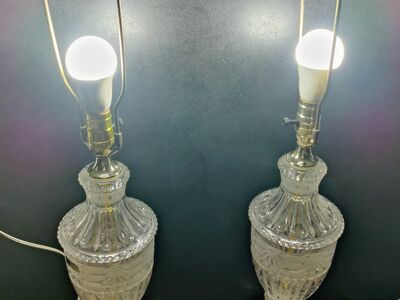Pair of Vintage Crystal Lamps