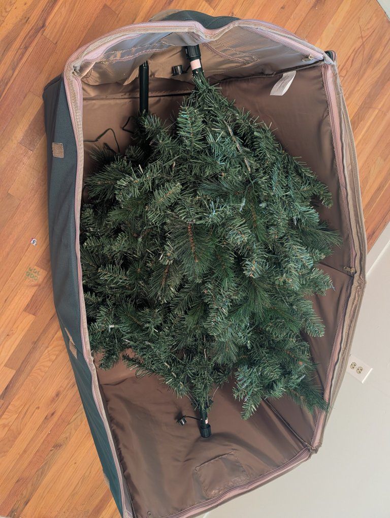 Artificial Christmas Tree with Lights and Storage Bag - Used Condition