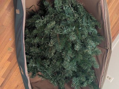 Artificial Christmas Tree with Lights and Storage Bag - Used Condition