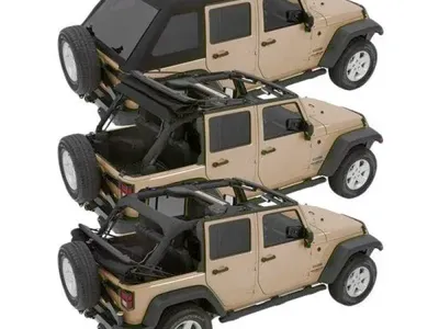 Bestop Trektop NX Glide Convertible Soft Top Black Twill 4 Door JK Jeep Wrangler 54923-17