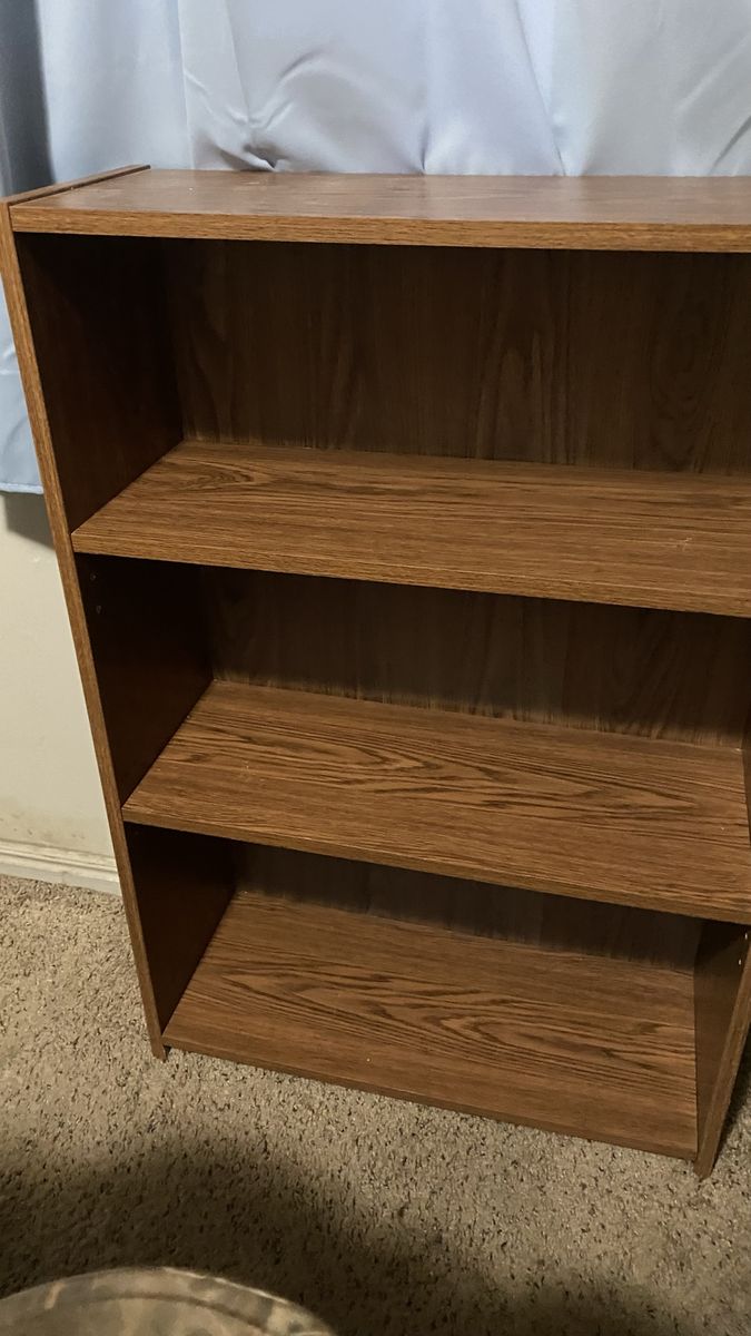 3-Shelf Wooden Bookshelf Wood Grain Finish 24x36 Inches