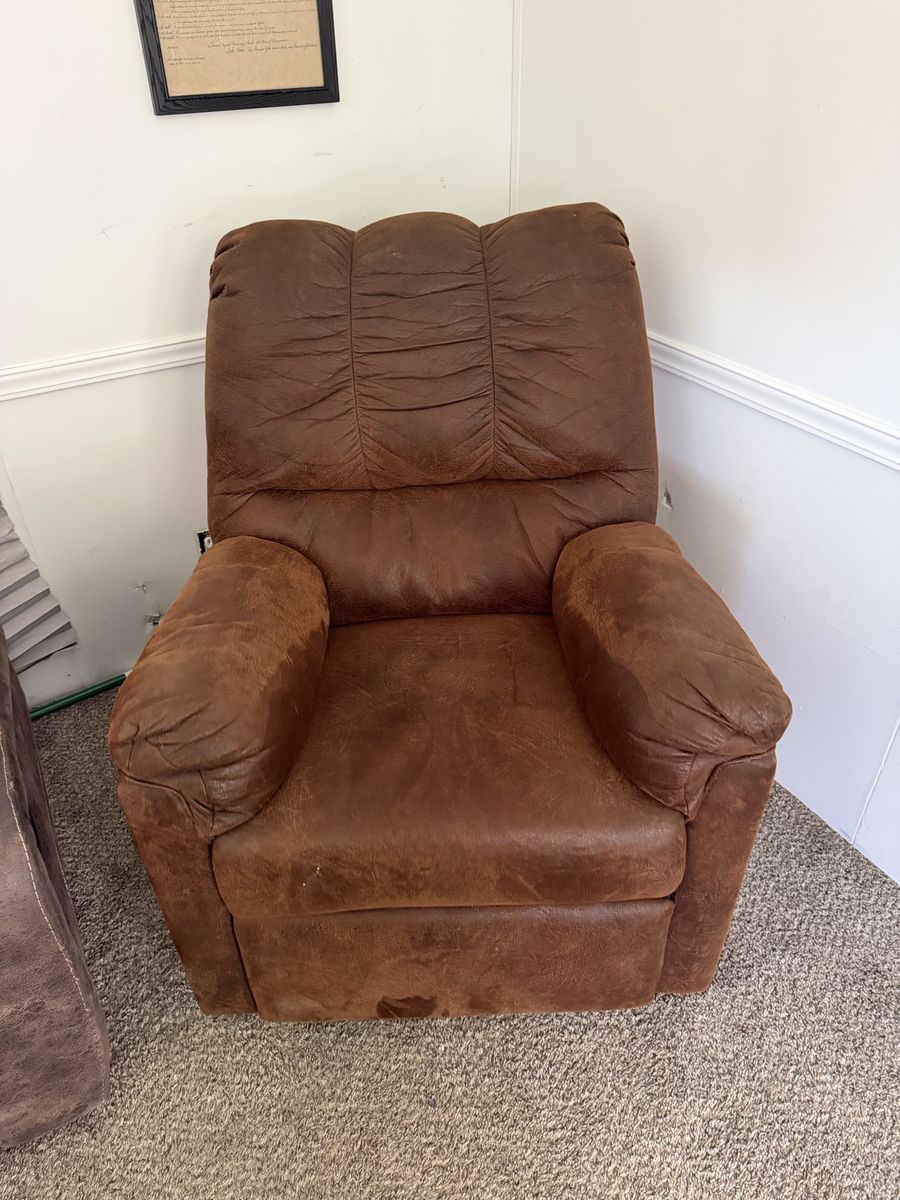 Rustic Brown Sued Recliner