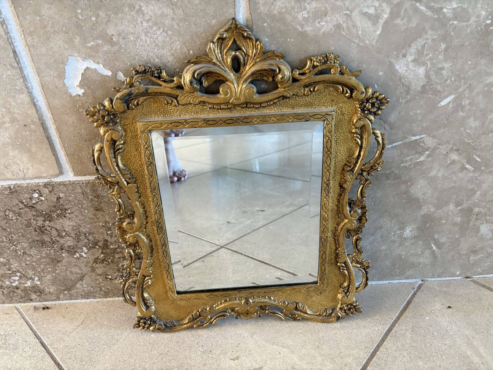 Heavy Gold Metal Frame With Mirror