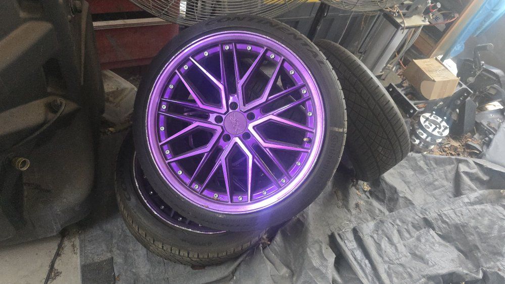 Purple XXR wheels with adapters