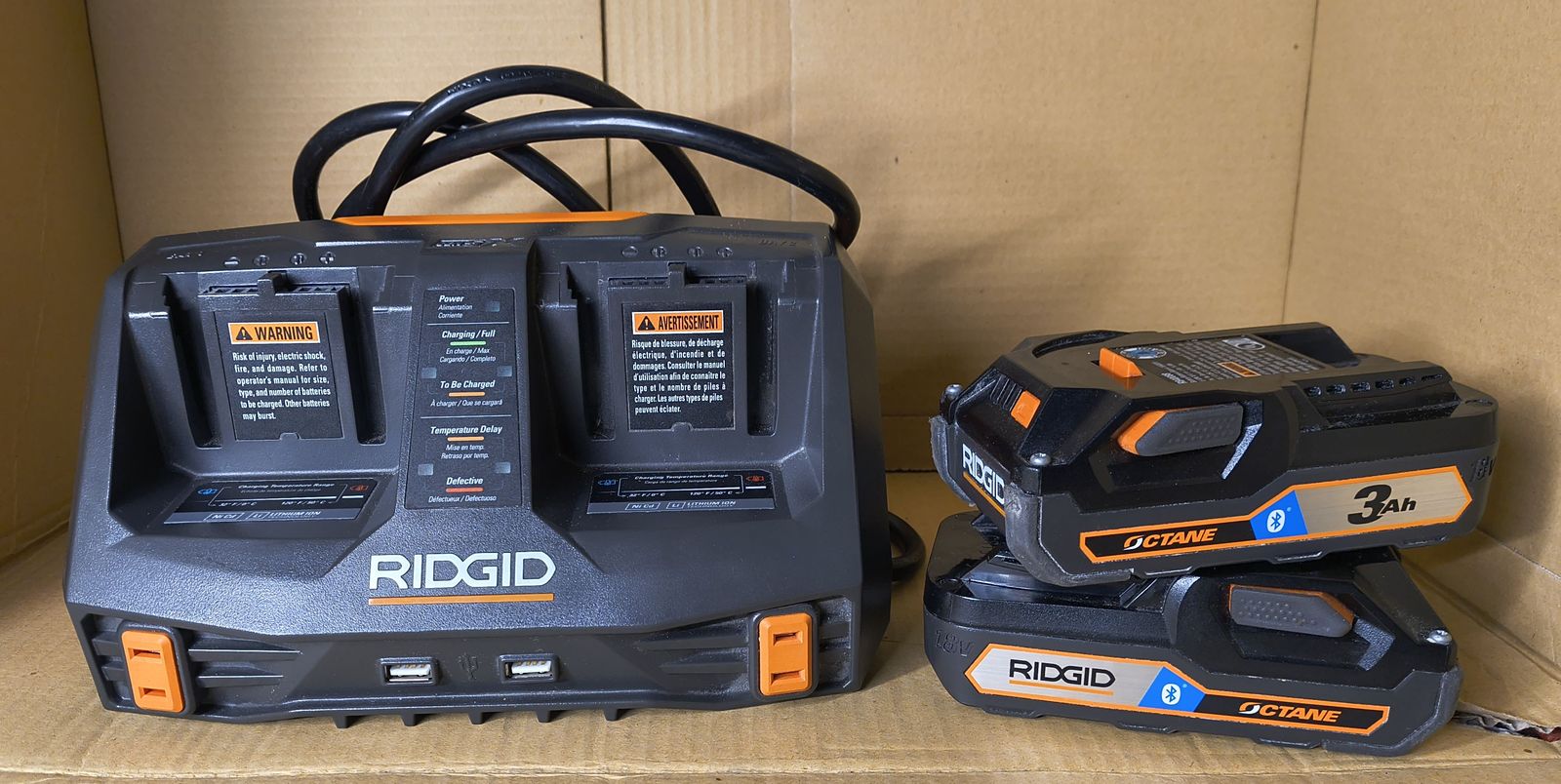 Ridgid Octane 18v Batteries and Charger