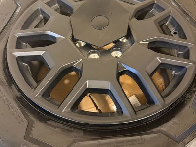 Tesla Cybertruck OEM Wheels & Goodyear Wrangler RT